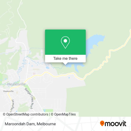 Maroondah Dam map