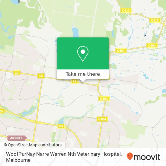 Mapa WoofPurNay Narre Warren Nth Veterinary Hospital