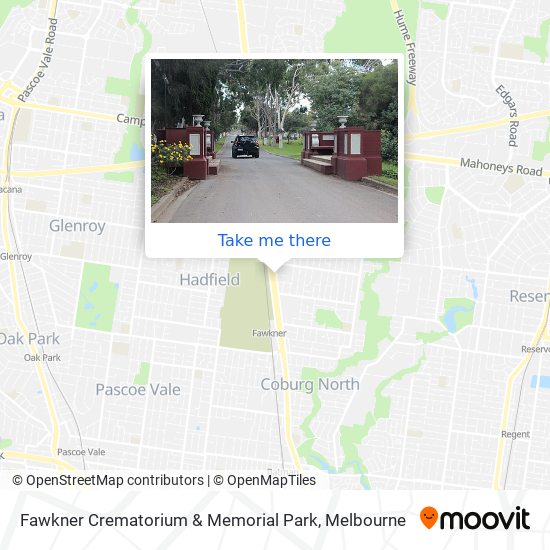 Mapa Fawkner Crematorium & Memorial Park