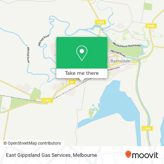 Mapa East Gippsland Gas Services