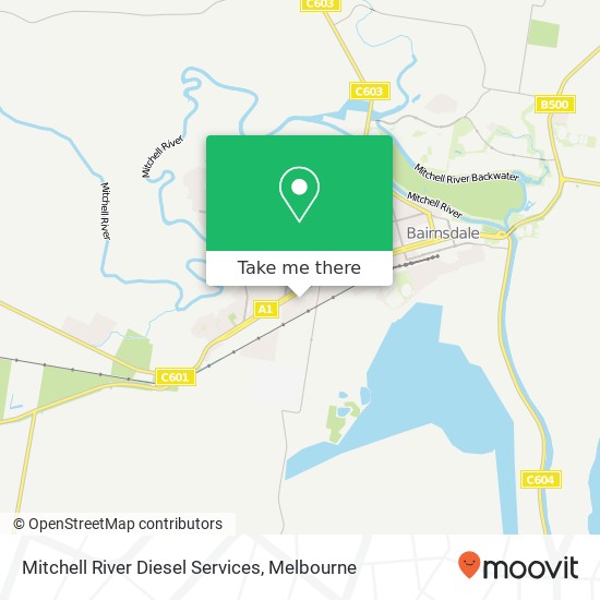 Mapa Mitchell River Diesel Services