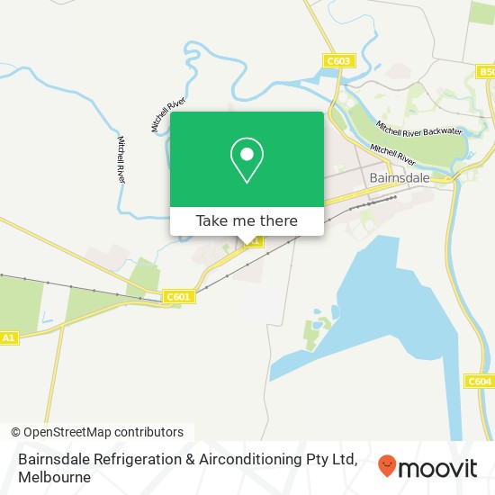 Mapa Bairnsdale Refrigeration & Airconditioning Pty Ltd