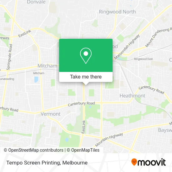 Tempo Screen Printing map