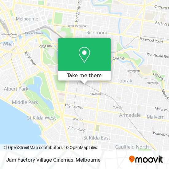 Jam Factory Village Cinemas map