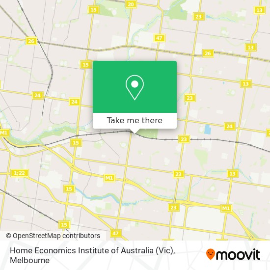 Mapa Home Economics Institute of Australia (Vic)