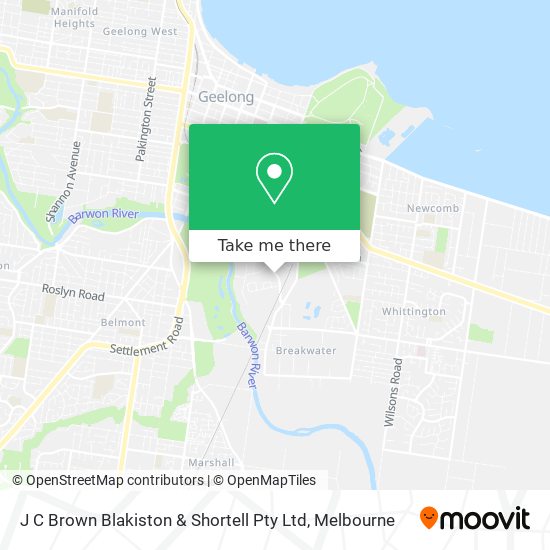 J C Brown Blakiston & Shortell Pty Ltd map