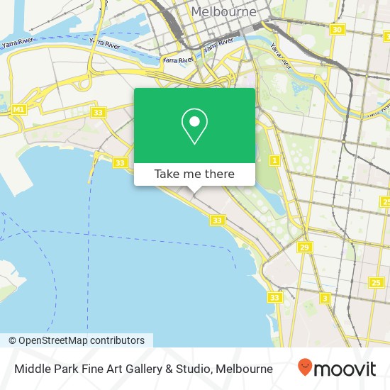 Mapa Middle Park Fine Art Gallery & Studio