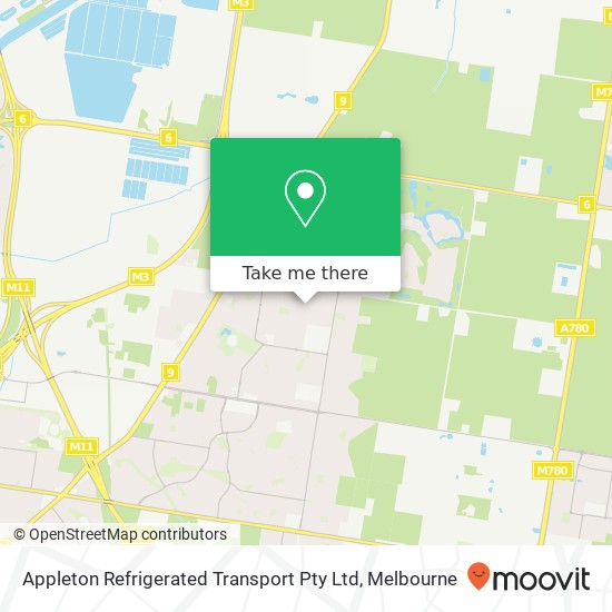 Appleton Refrigerated Transport Pty Ltd map