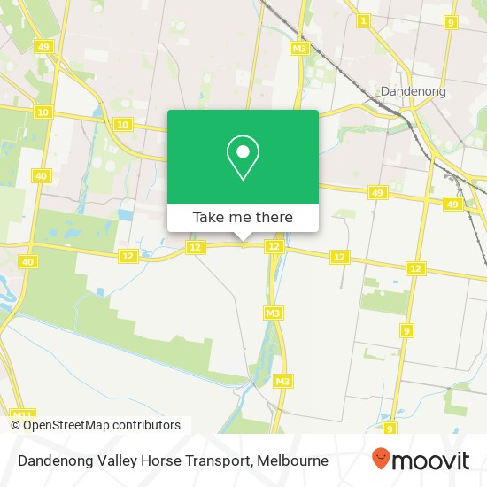 Mapa Dandenong Valley Horse Transport