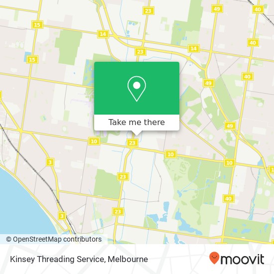 Kinsey Threading Service map