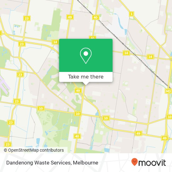 Mapa Dandenong Waste Services