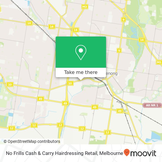 No Frills Cash & Carry Hairdressing Retail map