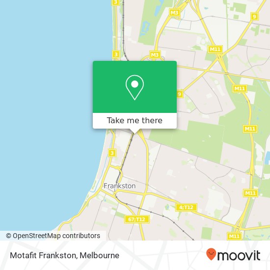 Mapa Motafit Frankston