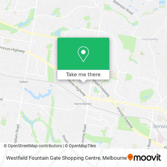 Mapa Westfield Fountain Gate Shopping Centre