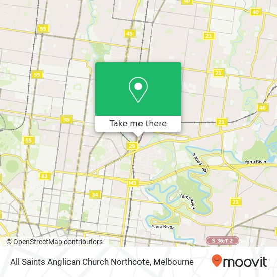 All Saints Anglican Church Northcote map