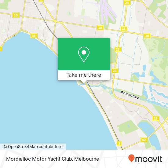 Mapa Mordialloc Motor Yacht Club