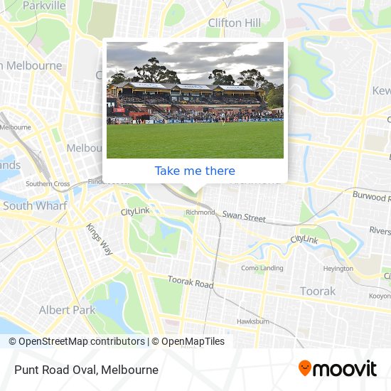 Punt Road Oval map