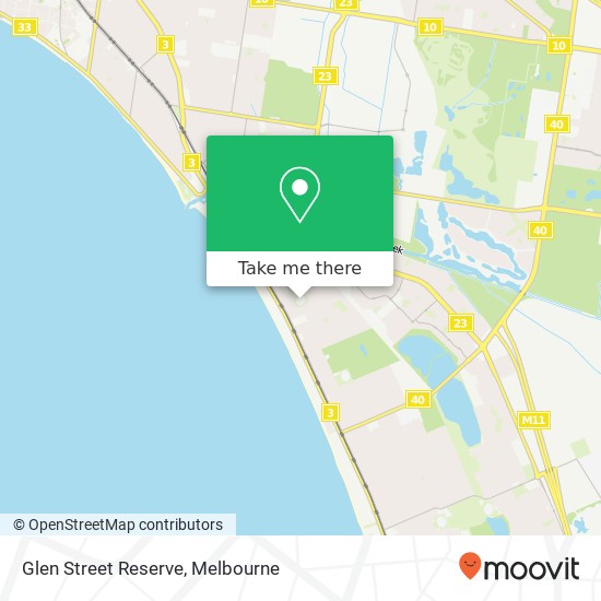 Mapa Glen Street Reserve