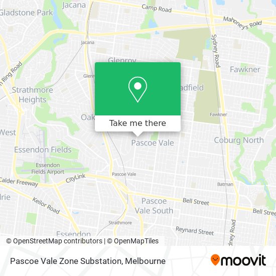 Pascoe Vale Zone Substation map