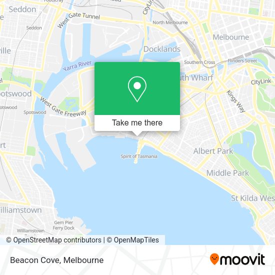 how to get to beacon cove in port melbourne by bus train or tram