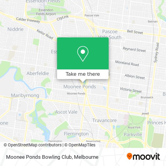 Mapa Moonee Ponds Bowling Club