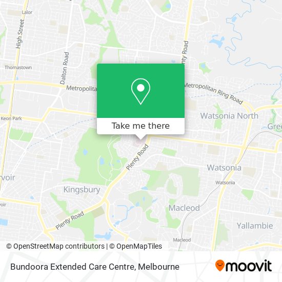 Bundoora Extended Care Centre map