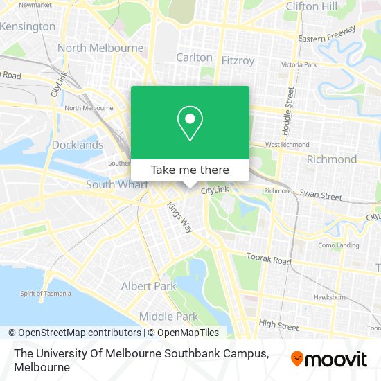 Mapa The University Of Melbourne Southbank Campus