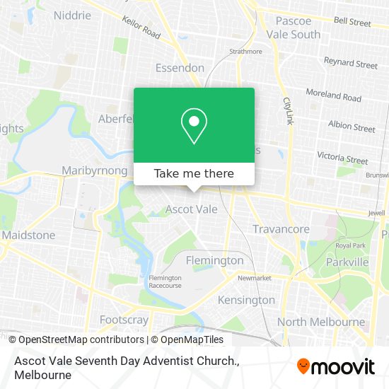 Ascot Vale Seventh Day Adventist Church. map