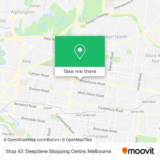 Stop 43: Deepdene Shopping Centre map