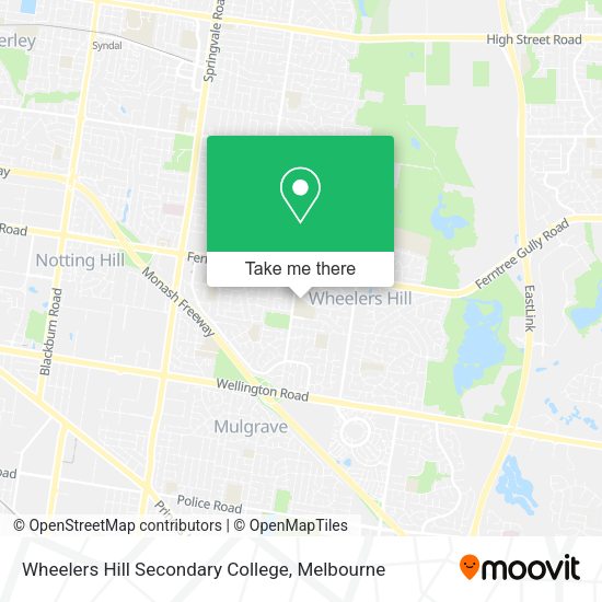 Wheelers Hill Secondary College map