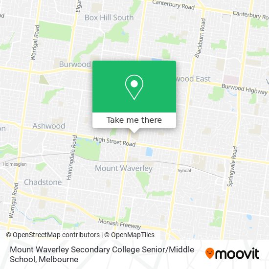 Mount Waverley Secondary College Senior / Middle School map