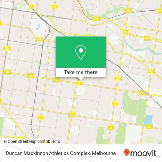 Mapa Duncan Mackinnon Athletics Complex