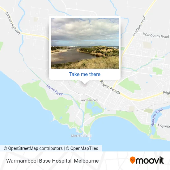 Mapa Warrnambool Base Hospital