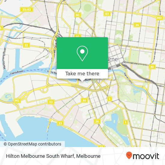 Mapa Hilton Melbourne South Wharf