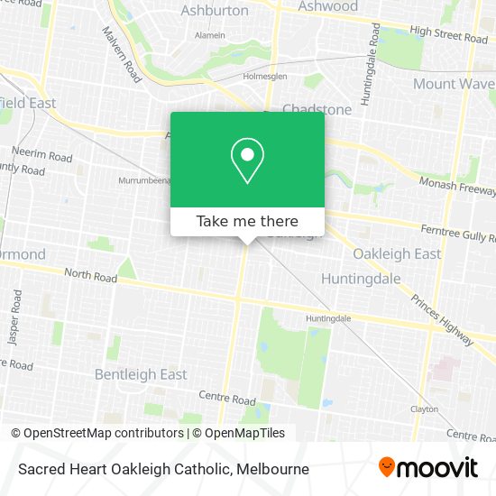 Mapa Sacred Heart Oakleigh Catholic