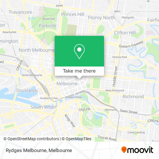 Mapa Rydges Melbourne