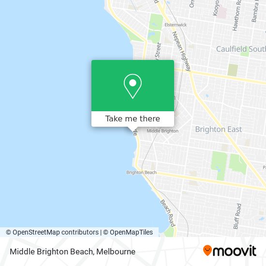 Mapa Middle Brighton Beach