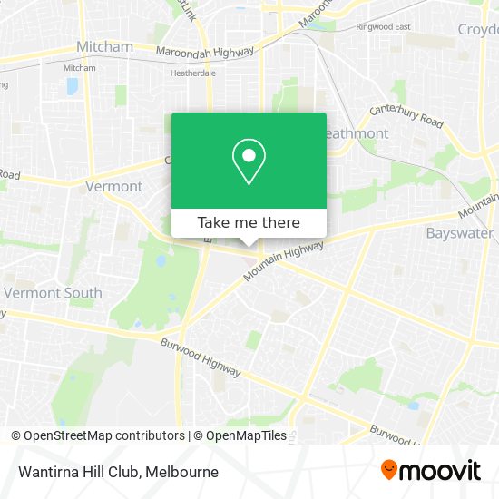 Mapa Wantirna Hill Club