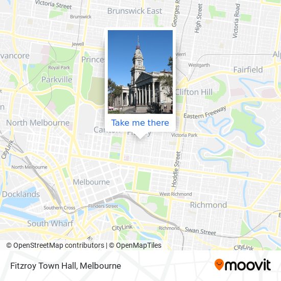 Fitzroy Town Hall map