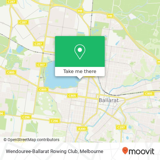 Mapa Wendouree-Ballarat Rowing Club