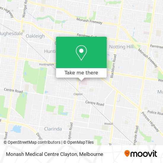 Mapa Monash Medical Centre Clayton