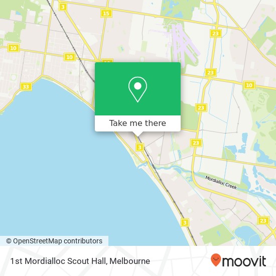 Mapa 1st Mordialloc Scout Hall