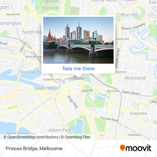 Mapa Princes Bridge