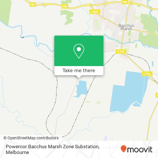Powercor Bacchus Marsh Zone Substation map