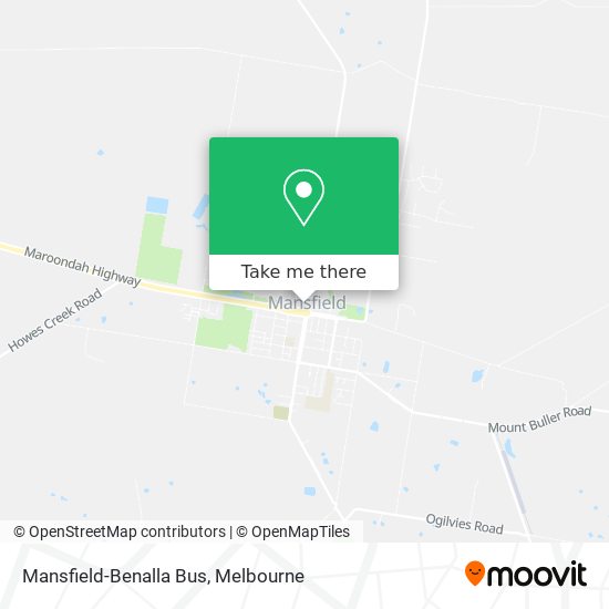 Mansfield-Benalla Bus map