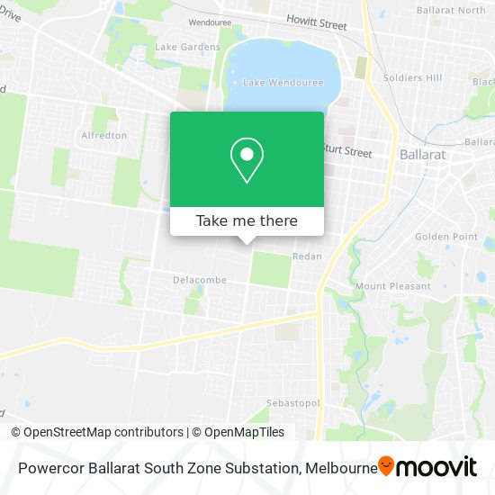 Powercor Ballarat South Zone Substation map