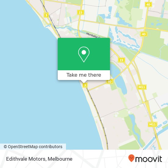 Mapa Edithvale Motors