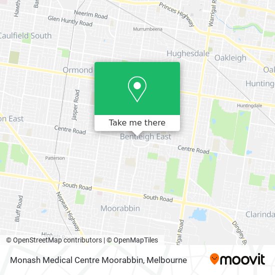 Monash Medical Centre Moorabbin map