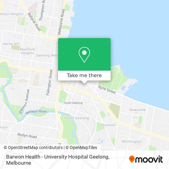 Mapa Barwon Health - University Hospital Geelong