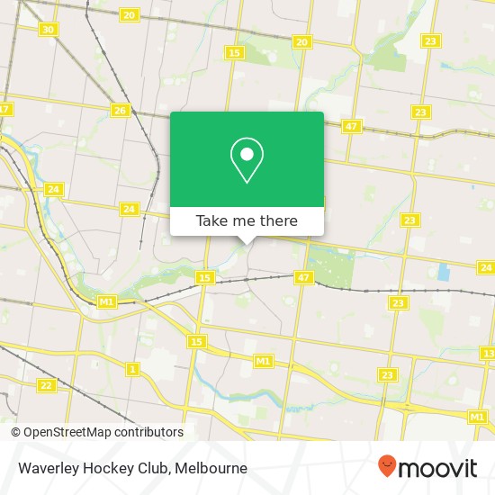 Mapa Waverley Hockey Club